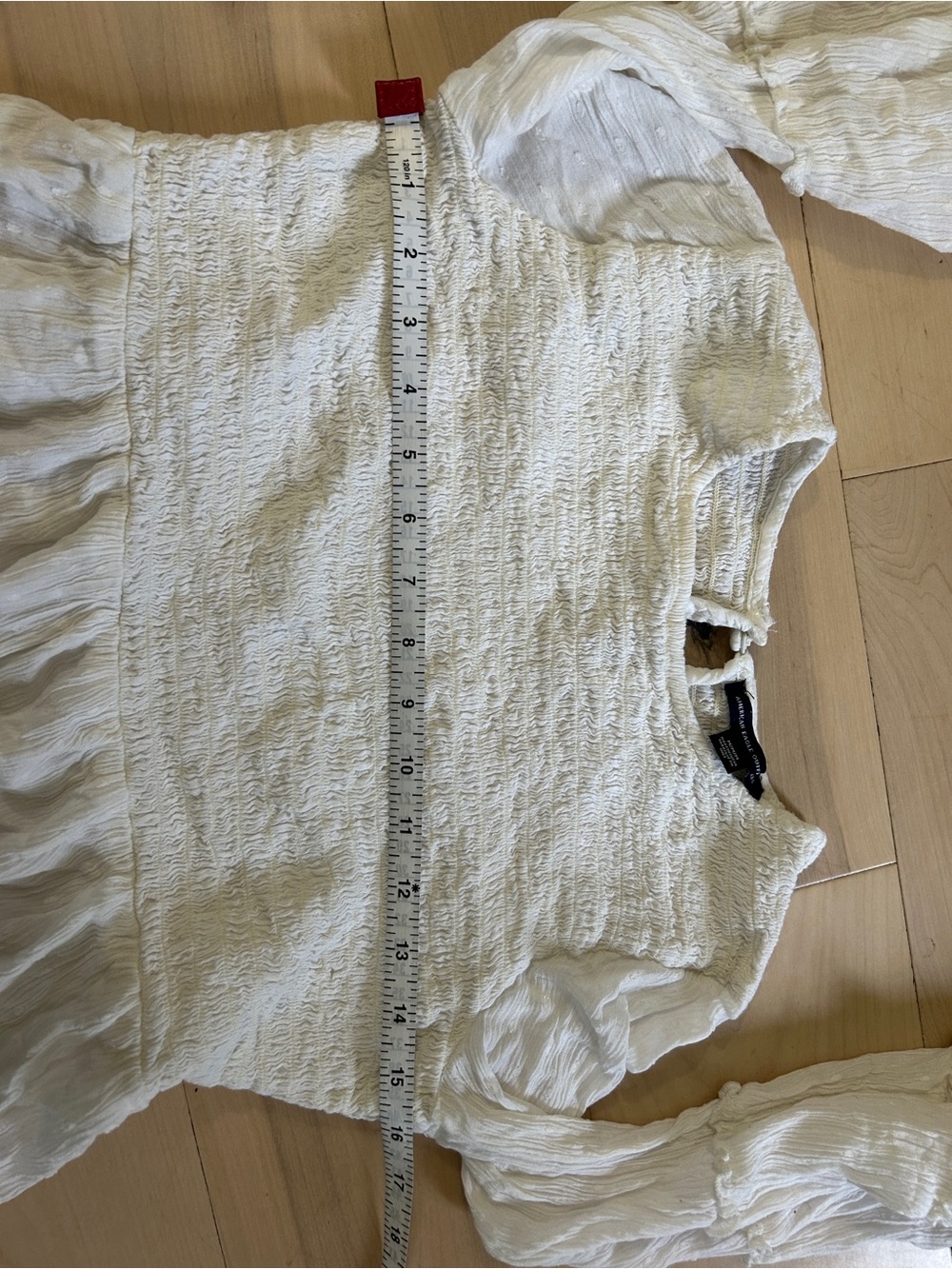 American Eagle Outfitters Bell Sleeve Smocked Top Boho Festival Size M White - Picture 5 of 12
